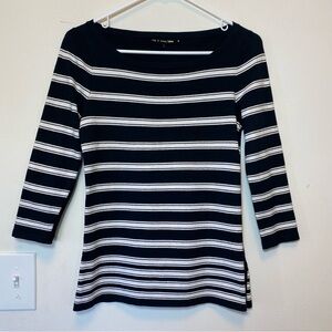 rag & bone Black and White Striped Blouse